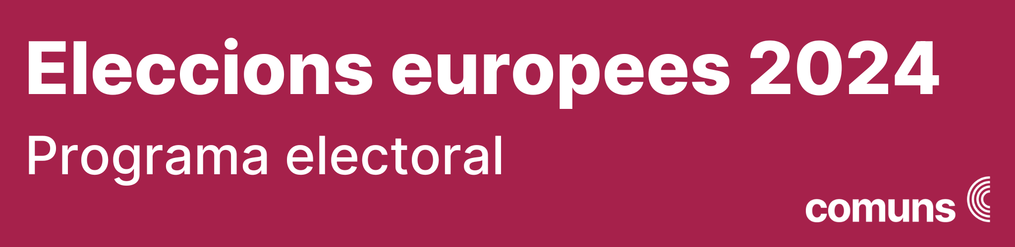 Imatge pels mitjans: Eleccions europees 2024, programa electoral